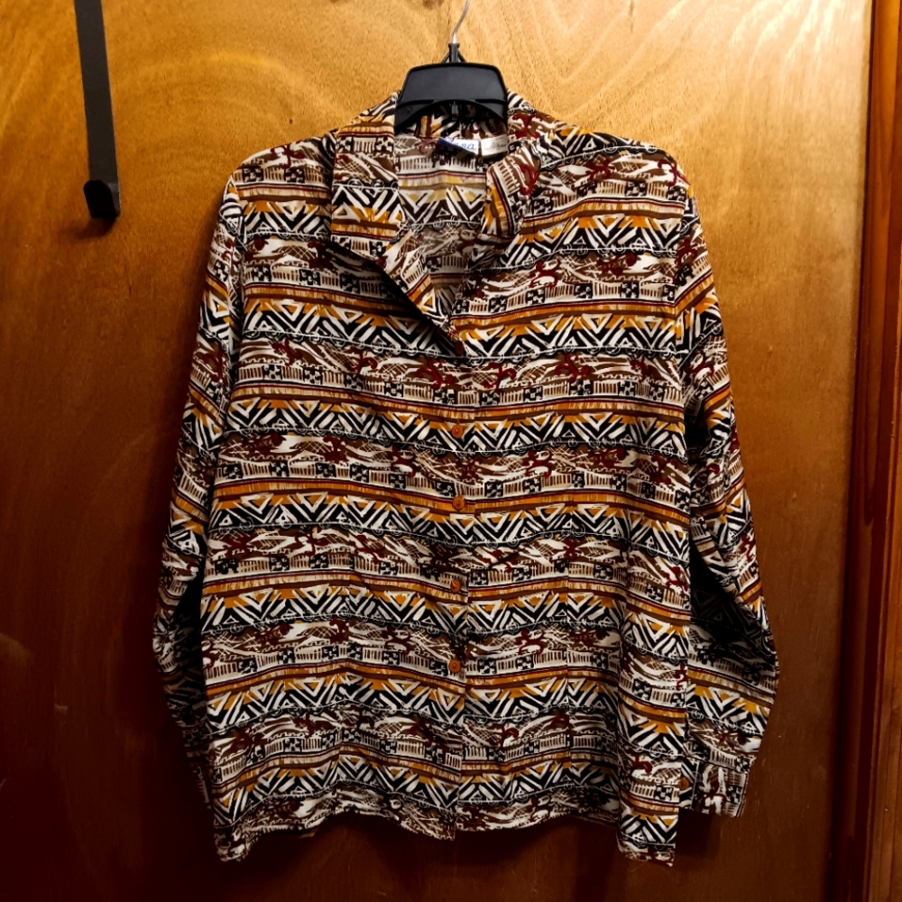 Anna Lightweight Brown and Orange Shirt Jacket